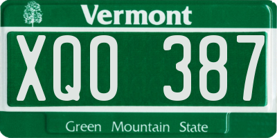 VT license plate XQO387