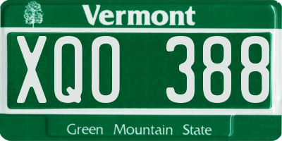 VT license plate XQO388