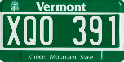 VT license plate XQO391
