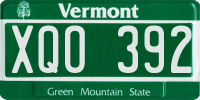 VT license plate XQO392