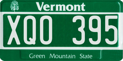 VT license plate XQO395