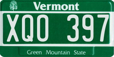 VT license plate XQO397