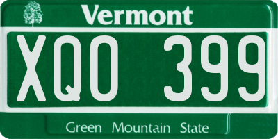 VT license plate XQO399