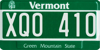 VT license plate XQO410