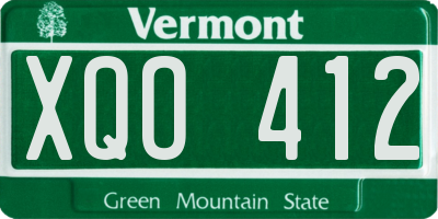 VT license plate XQO412