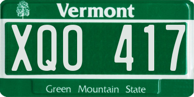 VT license plate XQO417