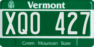 VT license plate XQO427