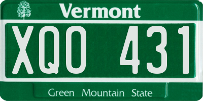 VT license plate XQO431