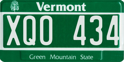 VT license plate XQO434