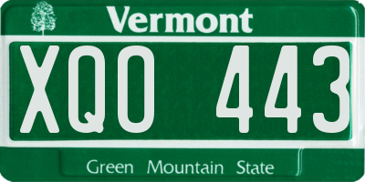 VT license plate XQO443