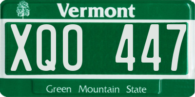 VT license plate XQO447