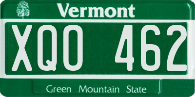 VT license plate XQO462