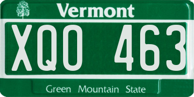 VT license plate XQO463