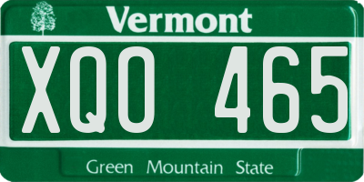 VT license plate XQO465