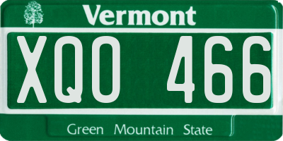 VT license plate XQO466
