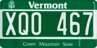 VT license plate XQO467