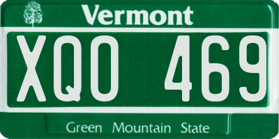 VT license plate XQO469