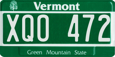 VT license plate XQO472