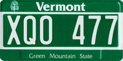 VT license plate XQO477