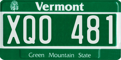 VT license plate XQO481