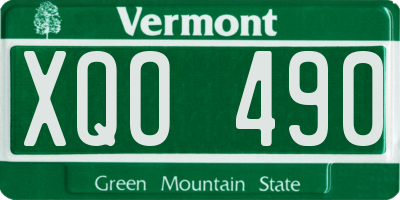 VT license plate XQO490