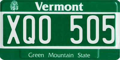 VT license plate XQO505