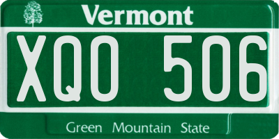 VT license plate XQO506