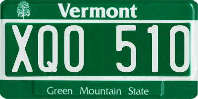 VT license plate XQO510