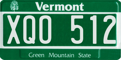 VT license plate XQO512