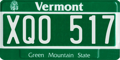 VT license plate XQO517