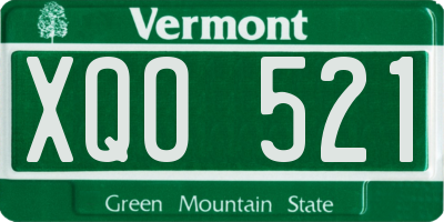 VT license plate XQO521