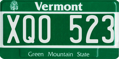 VT license plate XQO523