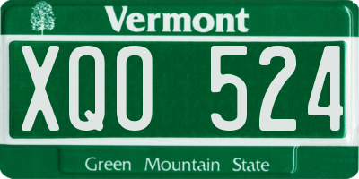 VT license plate XQO524