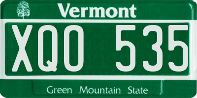 VT license plate XQO535