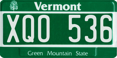 VT license plate XQO536