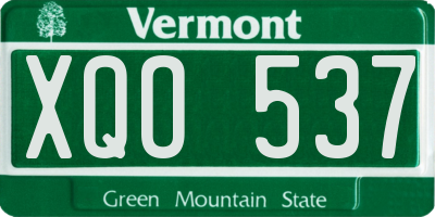 VT license plate XQO537