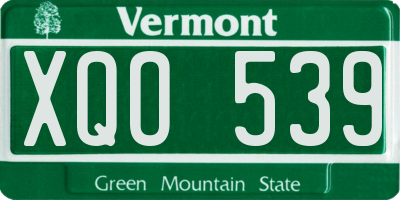 VT license plate XQO539