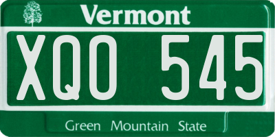 VT license plate XQO545