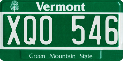 VT license plate XQO546