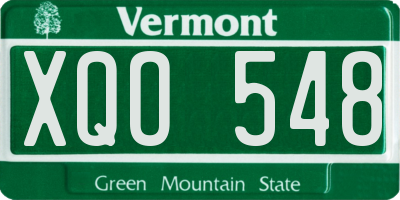 VT license plate XQO548