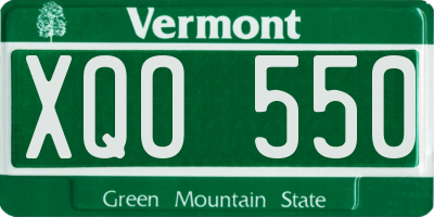 VT license plate XQO550