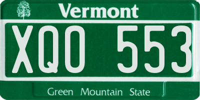 VT license plate XQO553