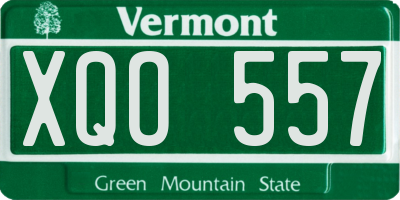 VT license plate XQO557