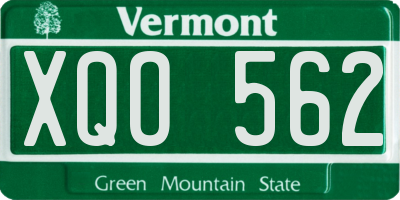 VT license plate XQO562