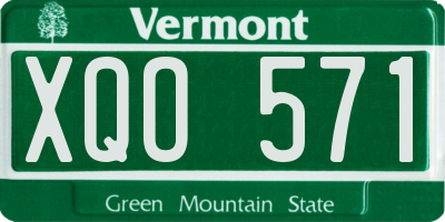 VT license plate XQO571