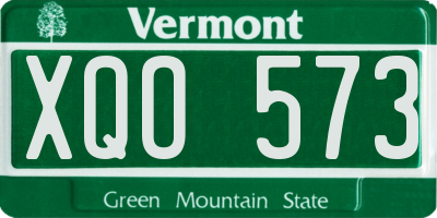 VT license plate XQO573