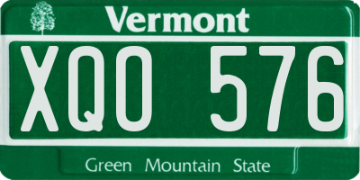 VT license plate XQO576
