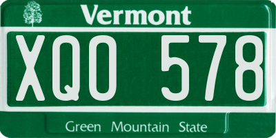 VT license plate XQO578