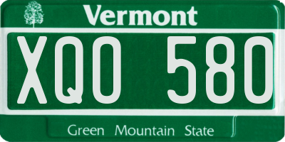 VT license plate XQO580