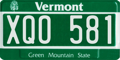 VT license plate XQO581